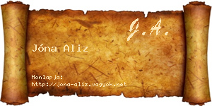 Jóna Aliz névjegykártya